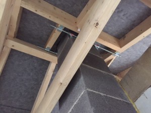 Schornsteinanschluss in der Dachkonstruktion