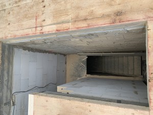 Herstellen der Treppenöffnung in der Massivholzdecke